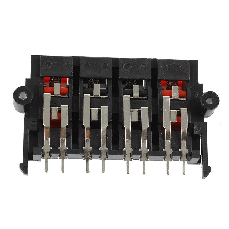 Terminales de altavoz de carga de resorte, Conector de empuje de 8 posiciones, 64x40x20mm, 2 uds.