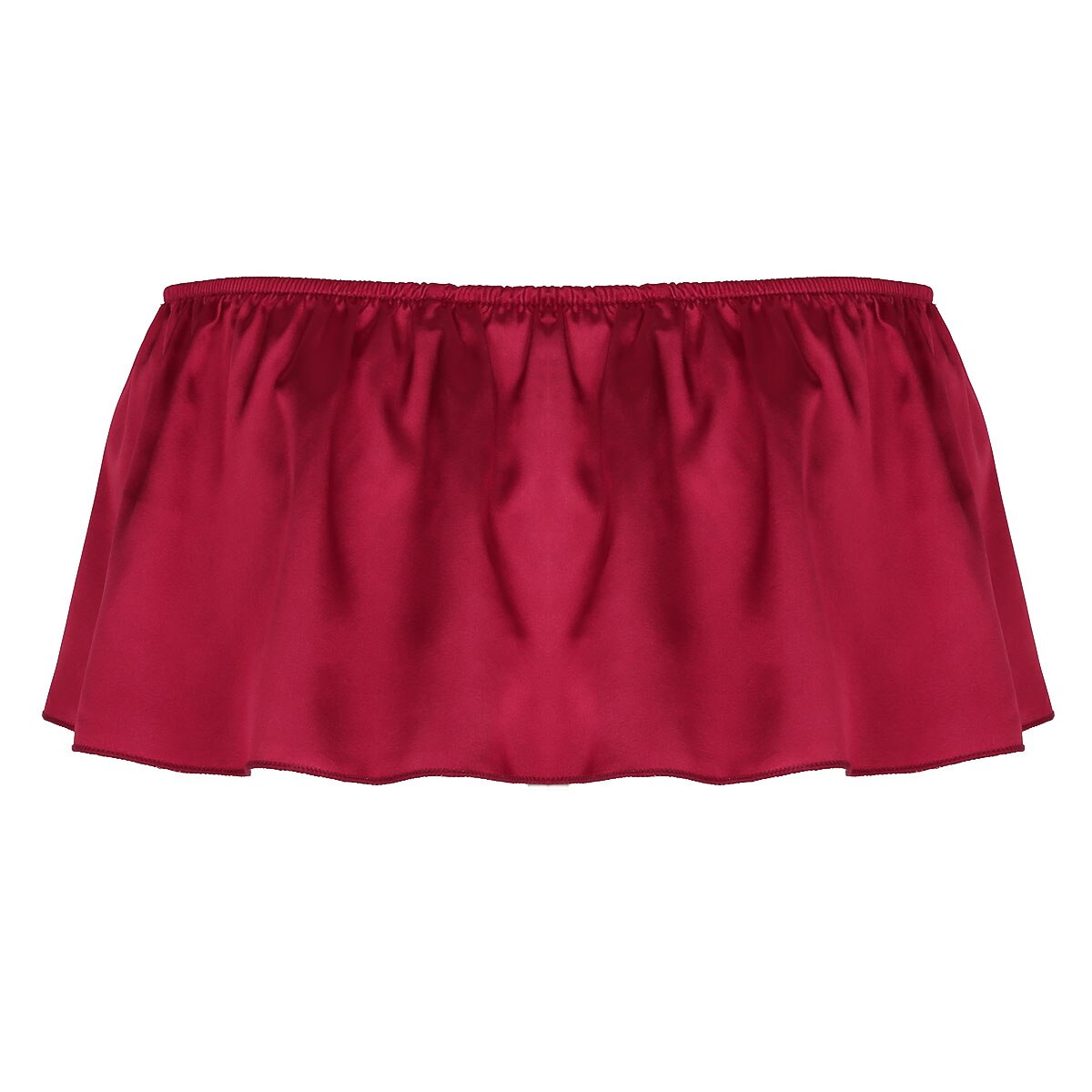 String en Satin de soie pour hommes, jupe-culotte à volants