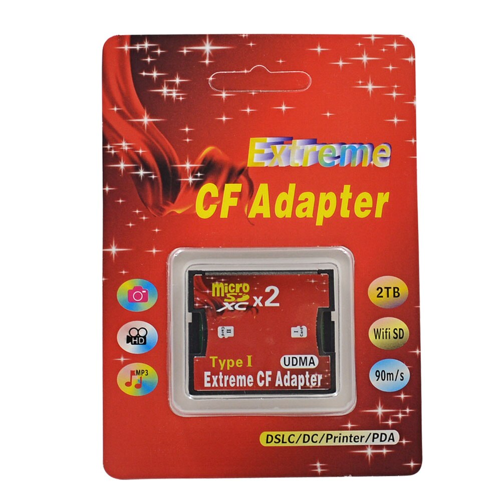 Originele Hoge Snelheid Dual Micro SD SDHC SDXC TF naar CF Adapter MicroSD Compact Flash Type I Card Converter met Retail Pakket