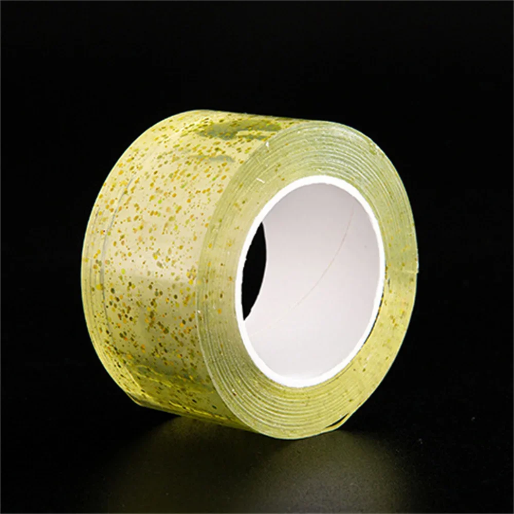 1 szt. Taśma bąbelkowa klejąca robić samodzielnego wykonania, tworzenia bąbelków, kolorowa, brokatowa, dwustronna, mocno przyczepna taśma nano-bąbelkowa: żółty / 2MM