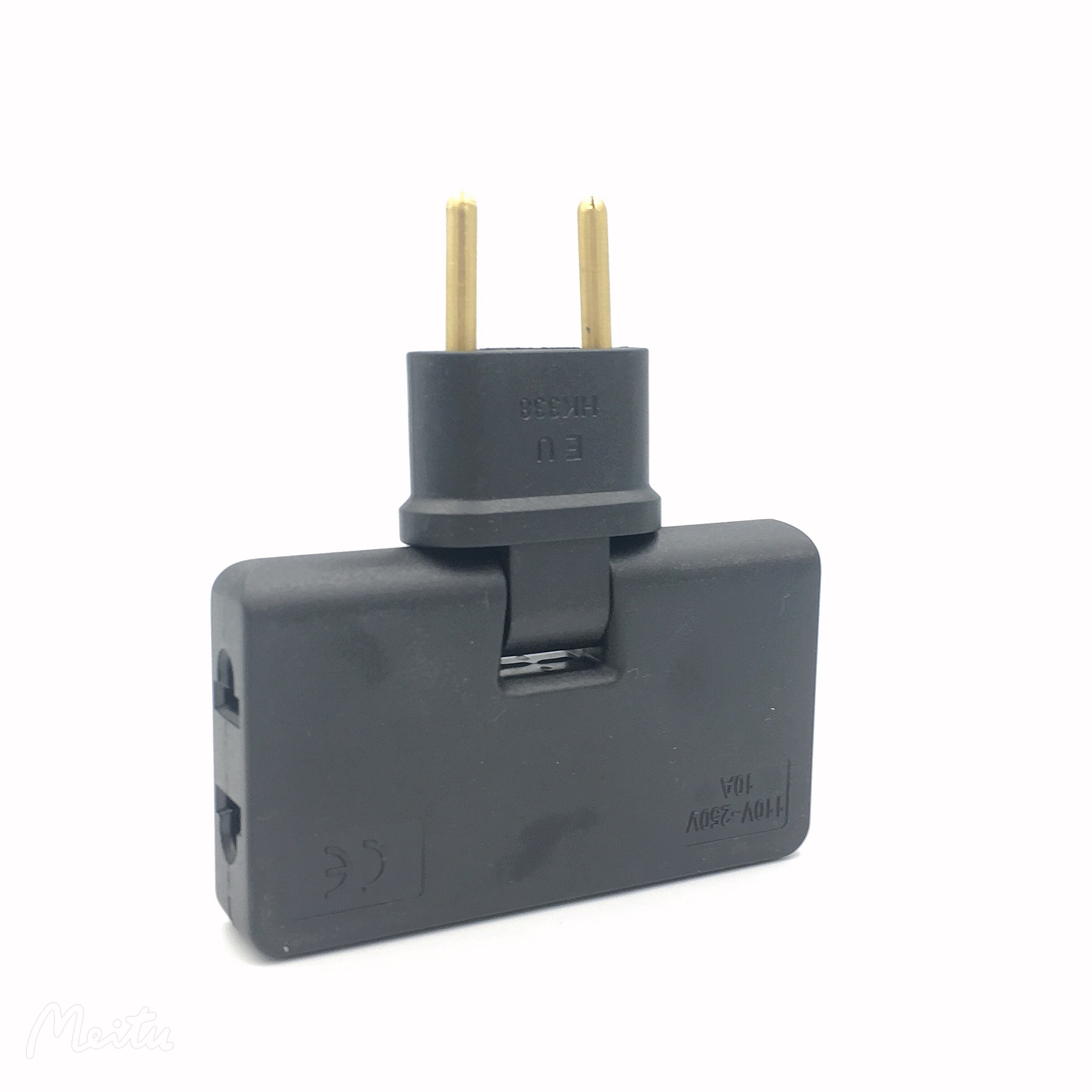 Draaien Plug Eu Converter Een In Drie 180 Graden Extension Plug Multi Plug Mini Slim Wireless Outlet Adapter Licht Handig: Black