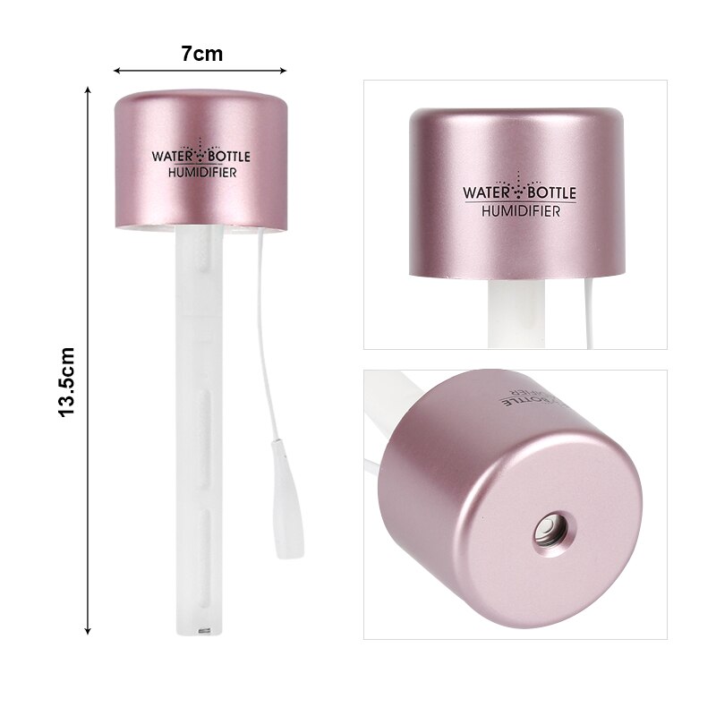 Mini Portable Car USB Humidifier Cowboy Hat Small Bottle Cap Universal Auto Atomizer