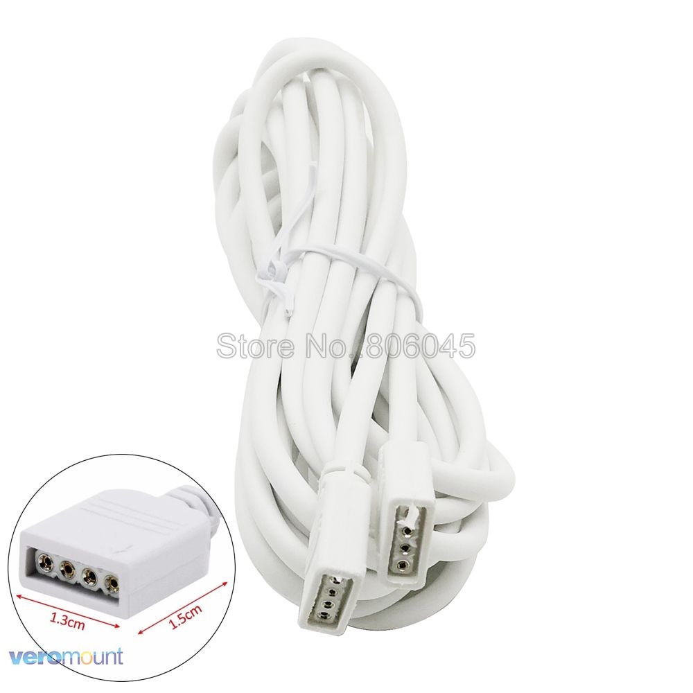 4 -stifts rgb förlängningskabel sladdkontakt 1m 2m 3m 5m rgb hona till honanslutning vit kabel för 5050 rgb led striplight