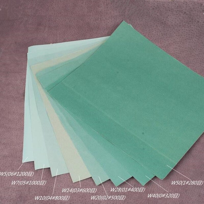 1 set 280 to 1200 grus läderslipning vått torrt läder slipning polering sandpapper läder kantpolera sandpappersark