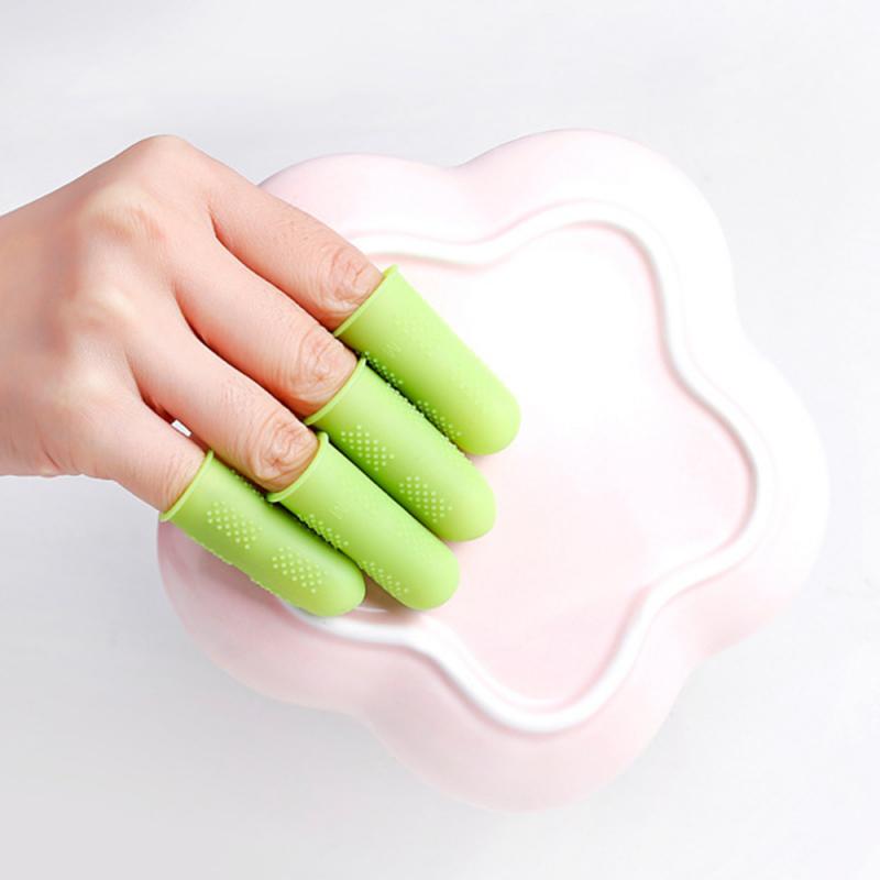 5pcs Silicone Finger Protector Sleeve Cover Anti-cut Heat Resistant Finger Sleeves Great Cooking For Cooking Kitchen Tools