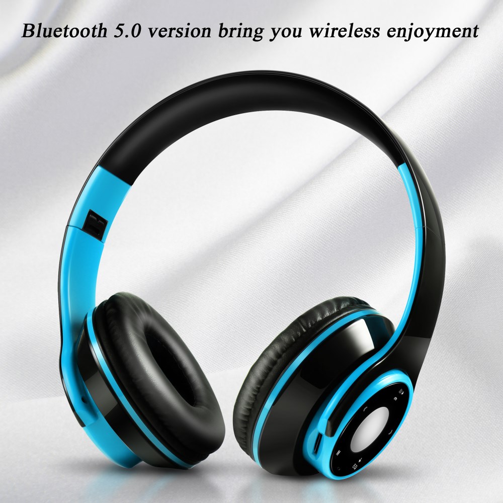 Auriculares inalámbricos con bluetooth 5,0, reproductor de mp3, tarjeta sd, micrófono para música