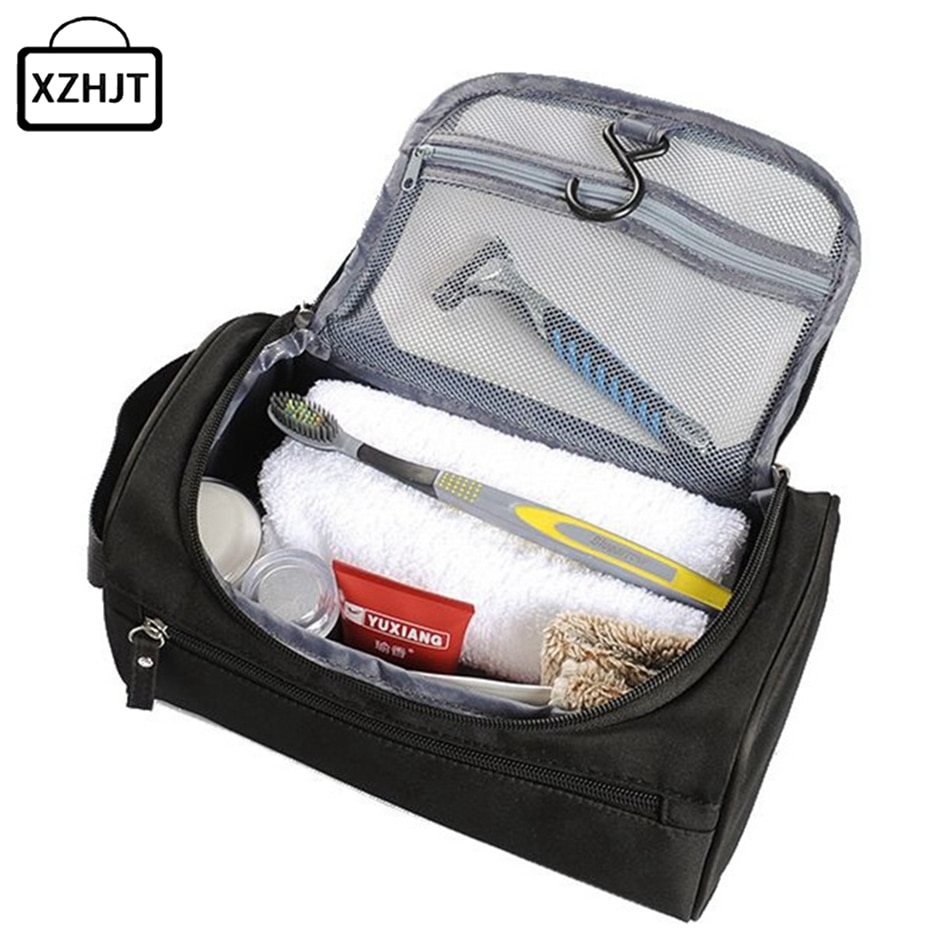 Bolsa cosmética de viagem masculina funcional pendurado zíper maquiagem caso necessaries organizador de armazenamento bolsa de higiene pessoal compõem saco de lavagem