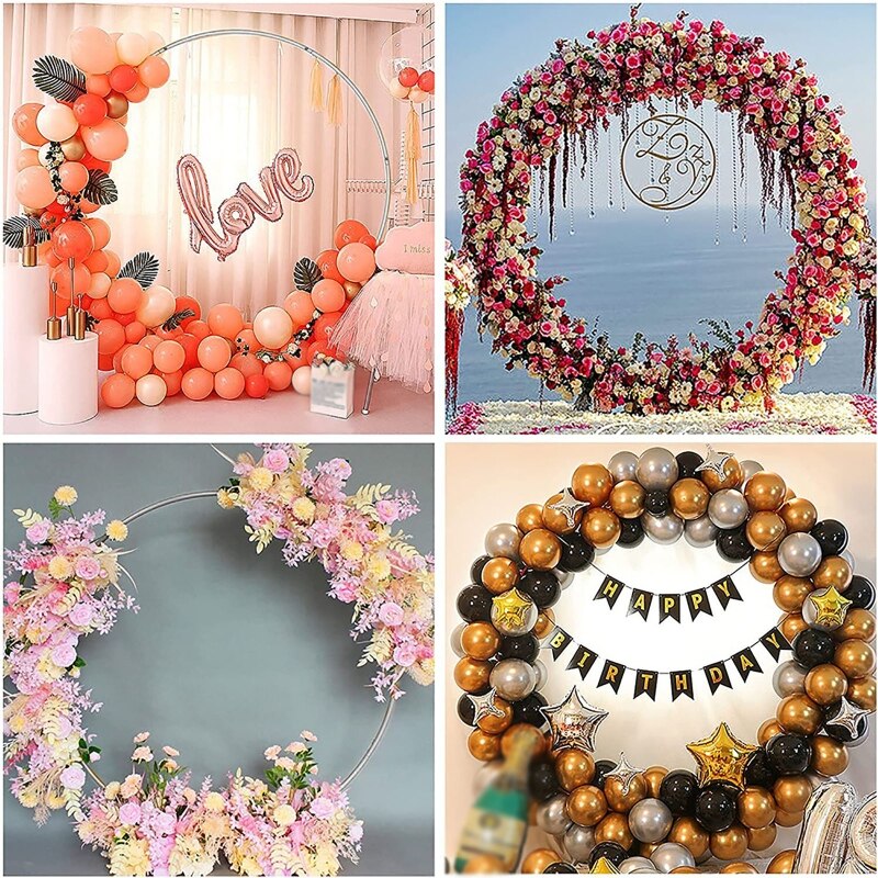 Balloon Arch Ring Metal Iron Circle Arch Kit DIY Background Holder Balloon Arch Flower Stand for Birthday Wedding Party Decor