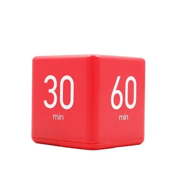 Productiviteit Kubus Timer Zwaartekrachtsensor Flipping LED-display 4 vooraf ingestelde tijd Dubbele modi Countdown Kookstudie Mini digitale timer: WHITE