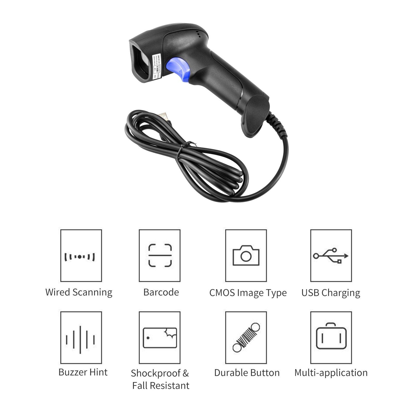 2.4G Wireless 1D 2D Barcode Scanner USB Wired BT Connect Bar Code Reader Handheld Scanner Manual Trigger Scanning for Warehouse