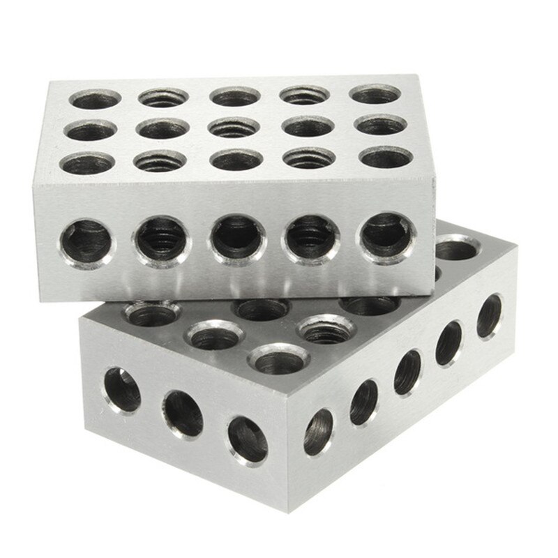 2Pcs 25x50x75mm Hardened Steel Blocks 23 Holes Parallel Clamping Block Lathe Tools Precision 0.005mm for Machine Tool