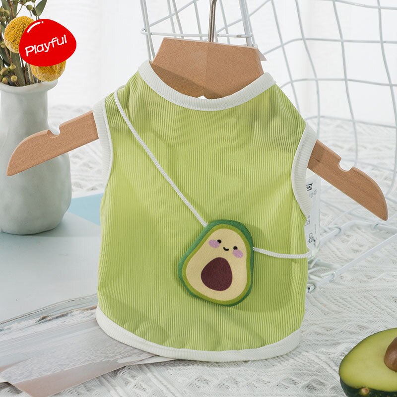 Huisdier Kleding Dun En Ademend Groene Avocado Satchel Vest In Lente En Zomer Teddy Chihuahua Kat Two Legged Kleding