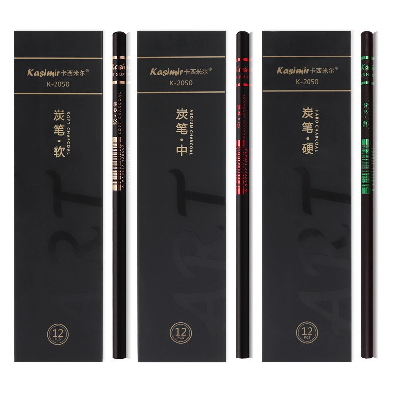 art supplies 12 Pcs Charcoal Sketch Pencils Set Soft Medium Hard for Sketching Drawing Painting Office School Stationery