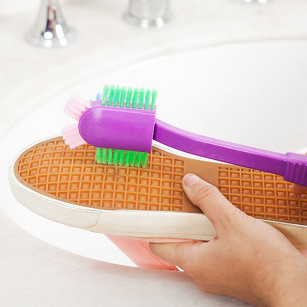 Brosses de nettoyage multi-tête brosse à chaussures avec longue poignée pour ménage chaussure lavage pratique maison vie divers: Couleurs mélangées