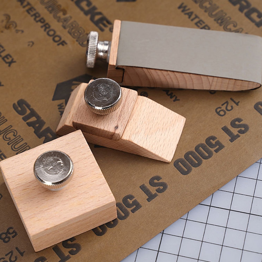 Bloque de pulido de papel de lija para artesanía de cuero, herramientas de pulido de bordes, accesorios de bricolaje, herramienta de mano de cuero, 2 tamaños
