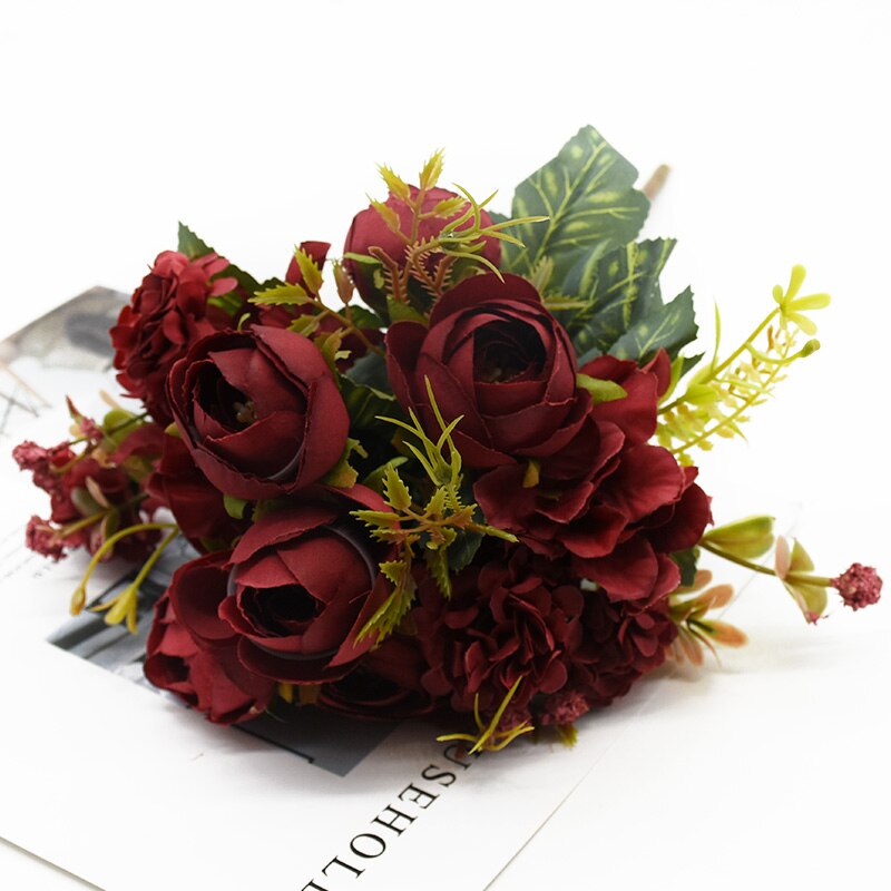 30cm kunstige rose buketter hjem dekorasjon tilbehør bryllup forsyninger stue møbler diy blomsteroppsats: 3