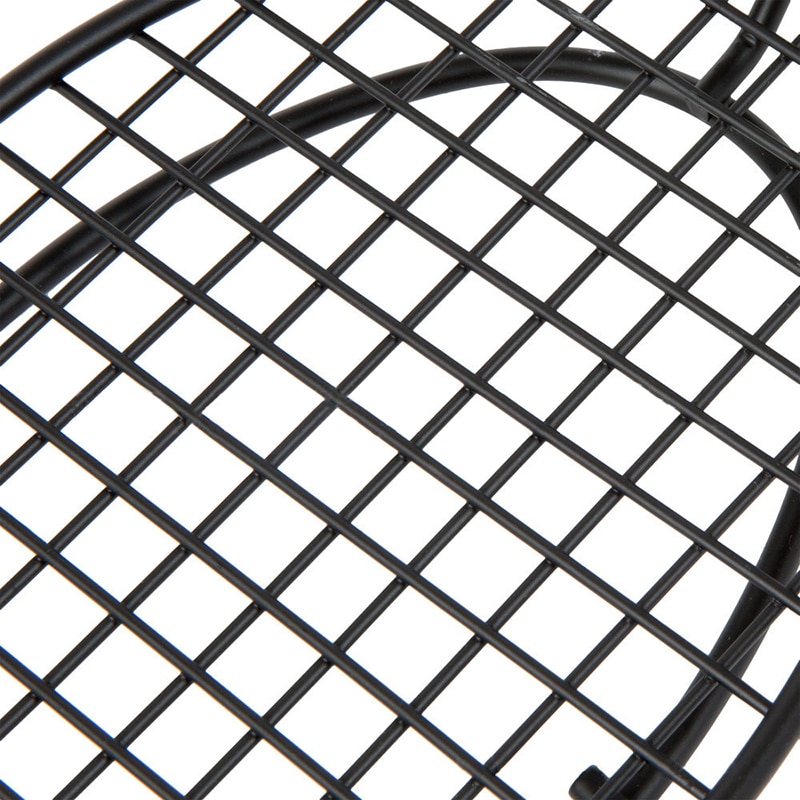Non-stick beläggning svart järn oval serveringskorg med 2 st såskoppar bröd salladstårta hamburgare kyckling snackställ restaurang