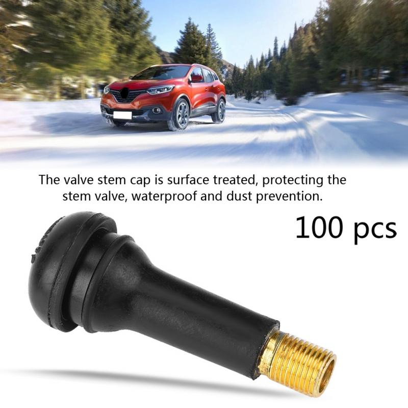 100 Uds de la motocicleta del coche Universal de reemplazo instantáneo en el neumático vástago para válvula de neumático de coche sin cámara de neumático de la rueda de vástago de válvula s herramientas Motor