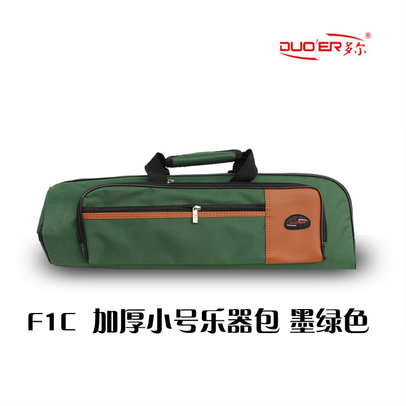 Duoer Trompet Gig Bag 600D Oxford Tas Case Voor Trompet Met Verstelbare Schouderband 10Mm Thicken Gewatteerde Schuim: Green