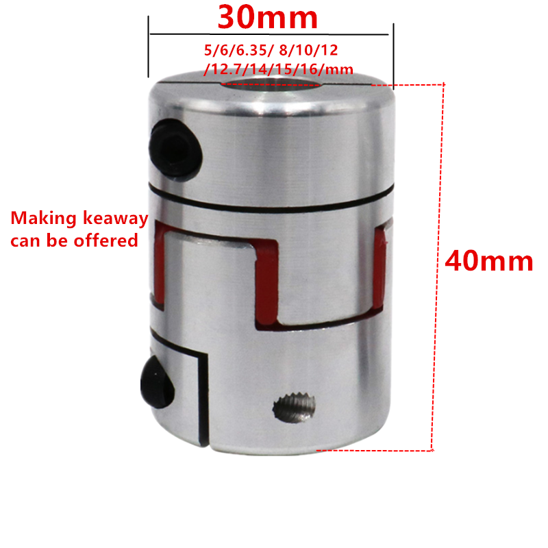 1Pc Plum Koppeling Ster Graveermachine Servo Motor Koppeling D30 L40 Binnenste Gat 6/6.35/7/8/9.525/10/11/12/14/15/16Mm