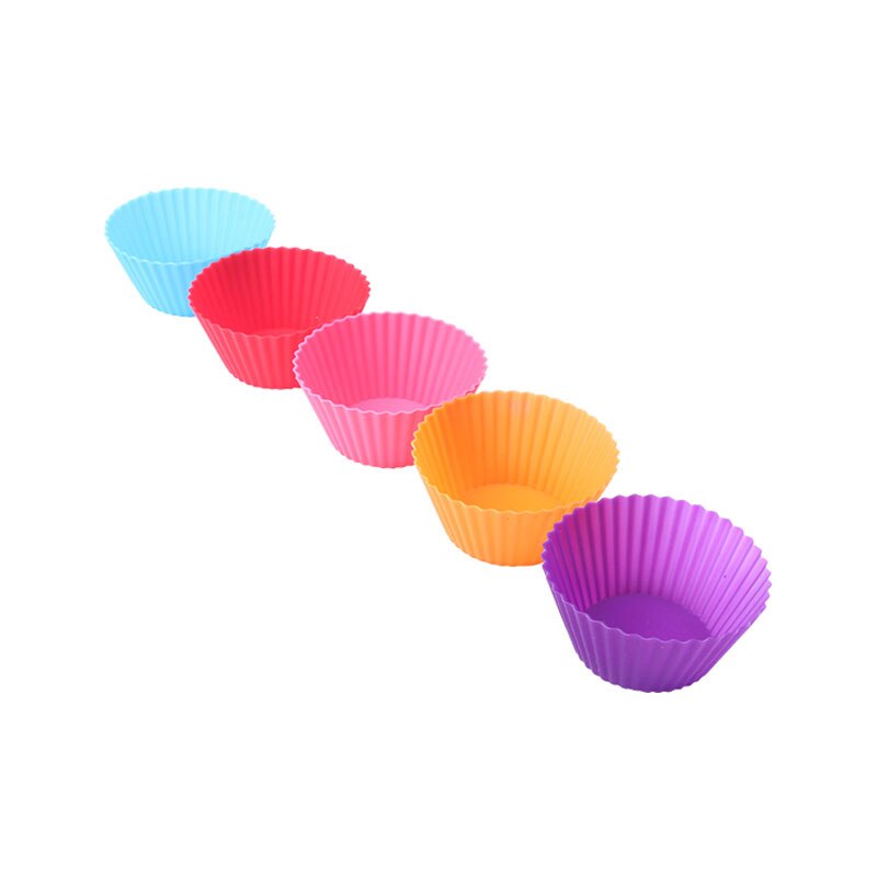 12 stk/partij Siliconen Cake Cupcake Liner Baking Cup Mold Vormpjes Cup Cake Tool Bakvormen Bakken Gebak Gereedschap Ei Taarten lade