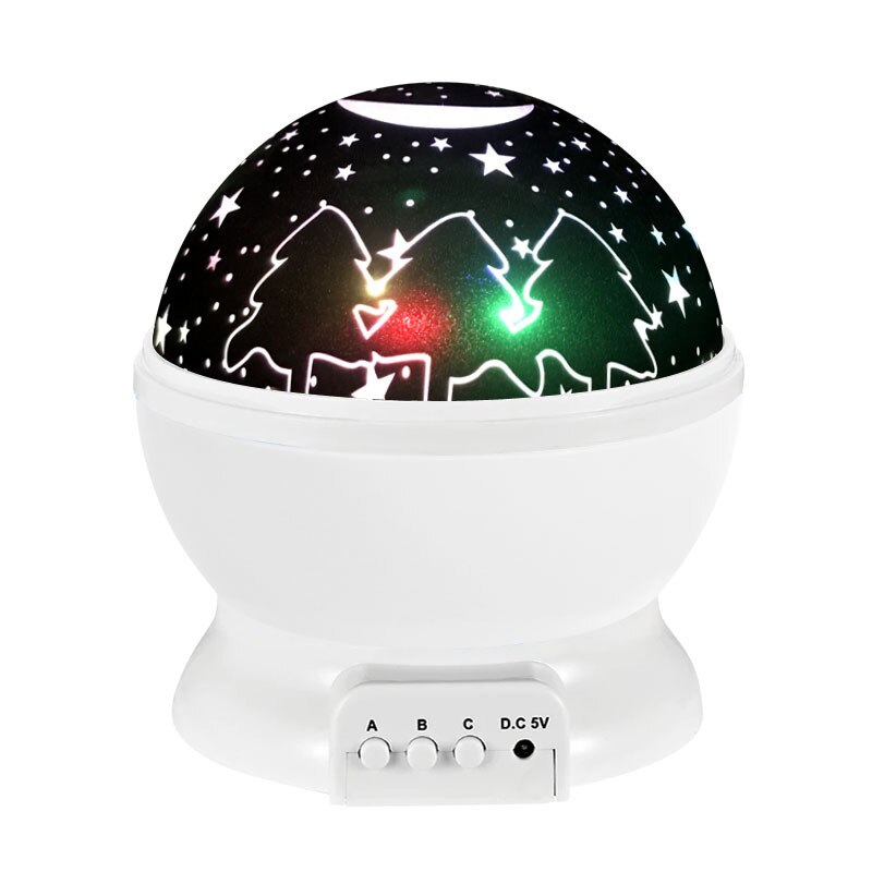 LED Night Light Projector Star Moon Romantic Sky Christmas Tree Night Light For Children Bedroom Decor Novelty Luminous Toys: Xmas tree white