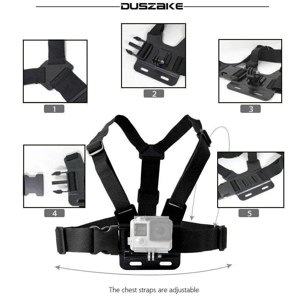 Soporte para cinturón de pecho para Gopro Hero 5, conjunto de accesorios, arnés de correa para la cabeza para Eken J, montaje para Go pro, Kit para Cámara de Acción