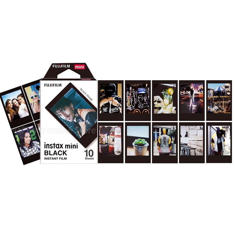 10 blätter Fuji Fujifilm instax Mini 11 9 filme weißen Rand 3 Zoll farbe Film für sofortig Kamera Mini 8 9 11 7s 25 Foto papier: Schwarz