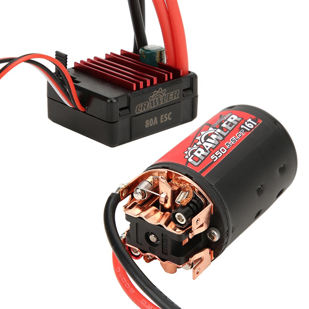 SURPASS HOBBY Carbon Brushed Motor 550 0.50 Wire 16T/20T + BCD80A ESC RC Accessory Crawler Car Motor ESC