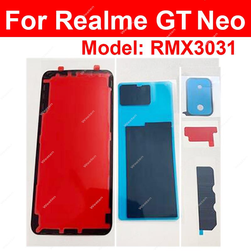 Full Set For Realme GT GT Neo 2 Neo 5 GT3 5G Back Frame Battery Cover Adhesive Camera Sticker Rear Housing Battery Cover Sticker: Dark Blue