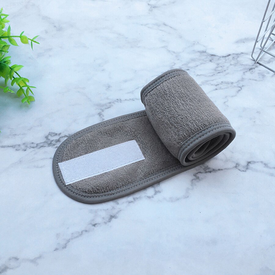 Spa pandebånd justerbart bredt hårbånd yoga sved hårbånd wrap til kvinder dame pandebånd makeup remover tilbehør: Grå