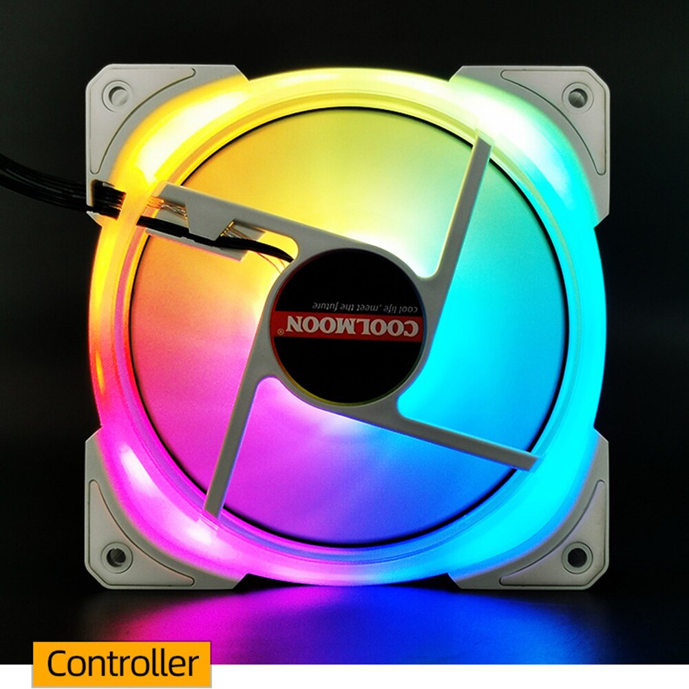 COOLMOON 120mm Small 6Pin RGB Chassis Cooling Fan 5V 3Pin ARGB Lighting Quiet Desktop PC Case Radiator Heatsink Cooler