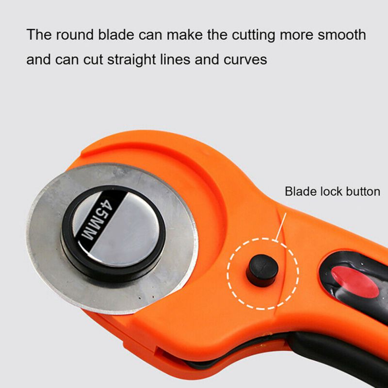 Leather Craft Rotary Cutter Leather Cutting Tool Fabric Cutter Circular Blade DIY Patchwork Sewing Quilting Fit Olfa Cut