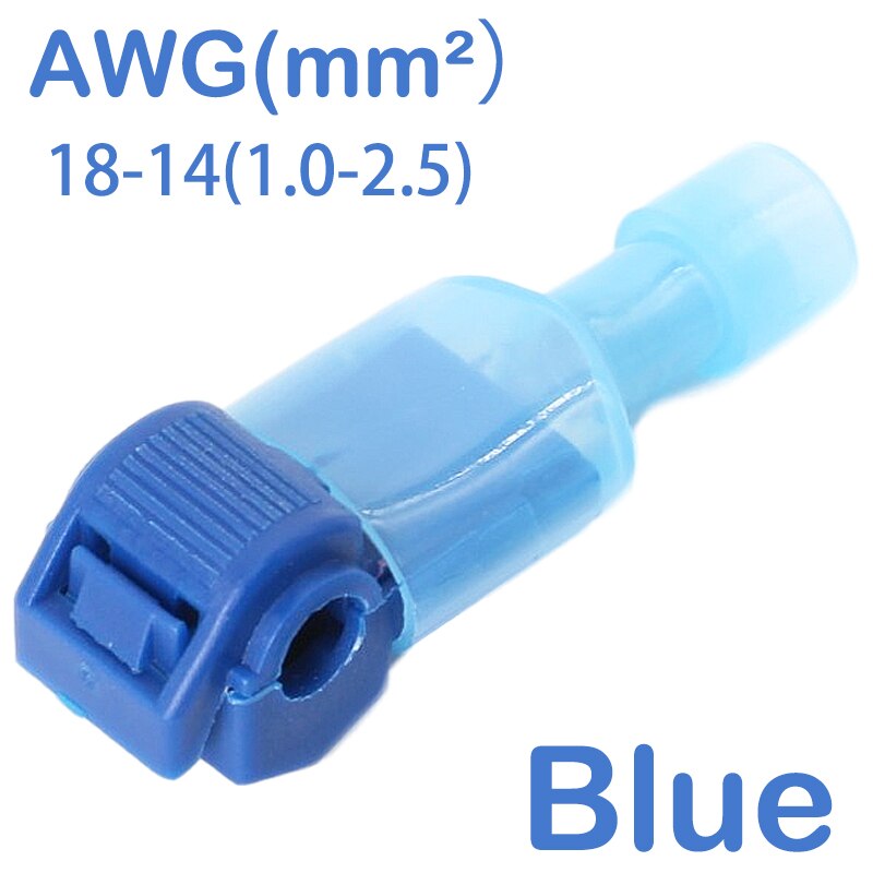 Quick Elektrische Kabel Connectors Snap Splice Lock Wire Terminal Crimp Draad Connector Waterdichte Elektrische Connector: Blauw / 20pcs(10set)
