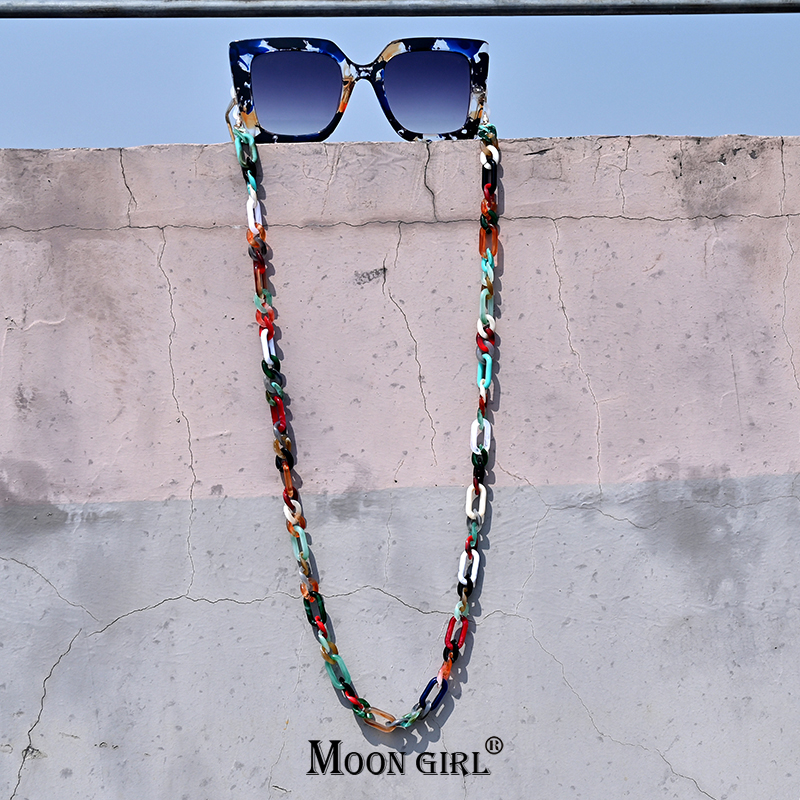 Nieuw acryl lenzenvloeistof ketting lanyard trendy zonnebril leesbril ketting bril accessoires MAAN GIRL