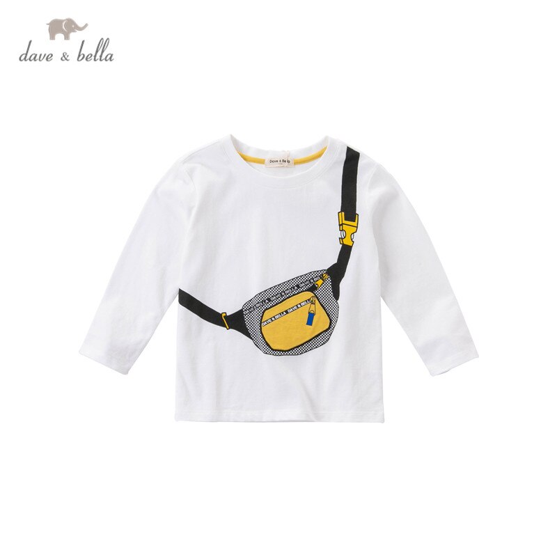 DKS15901 dave bella automne 5Y-13Y enfants vêtements enfants dessin animé impression T-shirt garçons t-shirts