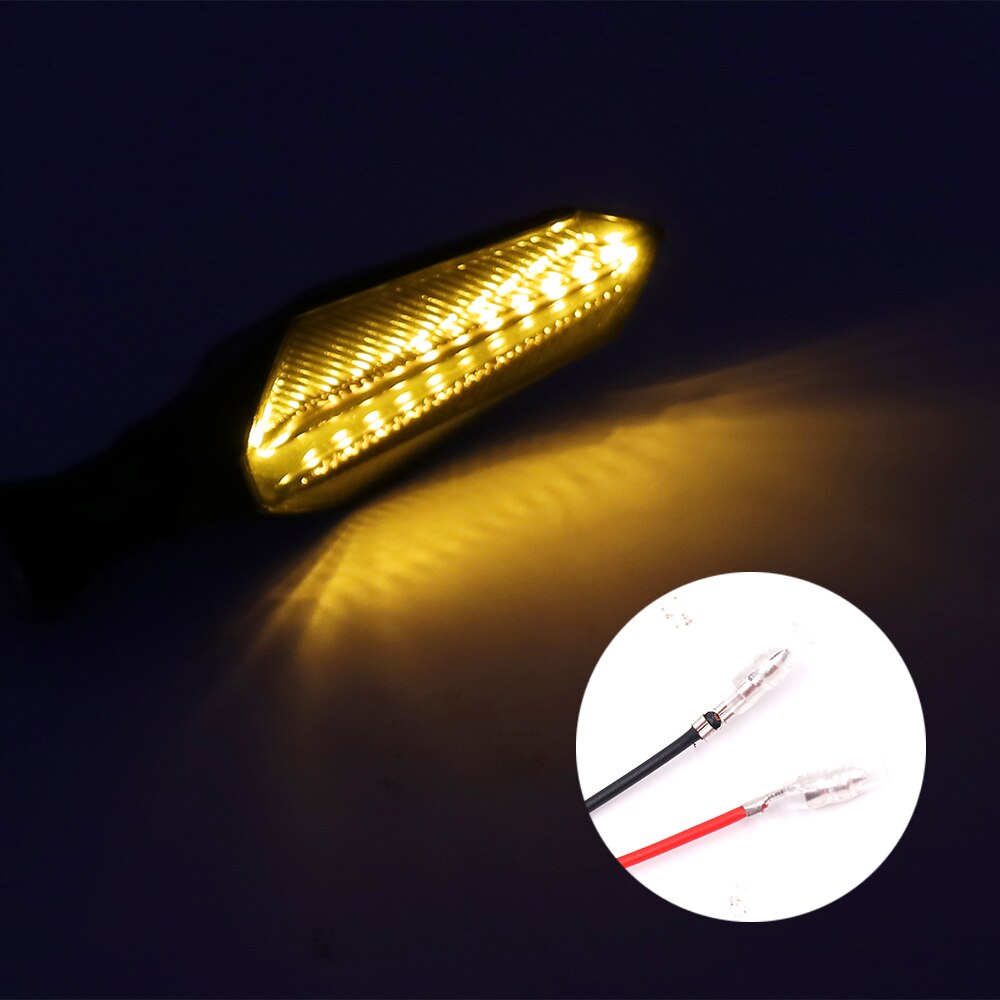 2Stck Motorrad LED Blinker Lampe 12V 12LED Sequentielle Fließende Anzeige Lichter Blau und Gelb Beleuchtung