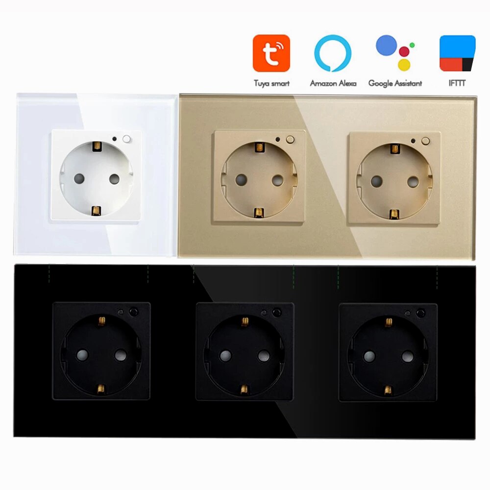 Smart Wall Socket EU Wifi Plug Power Socket Wireless Remote Control Electrical Plug Outlet Timing Function Work With Tuya Alexa
