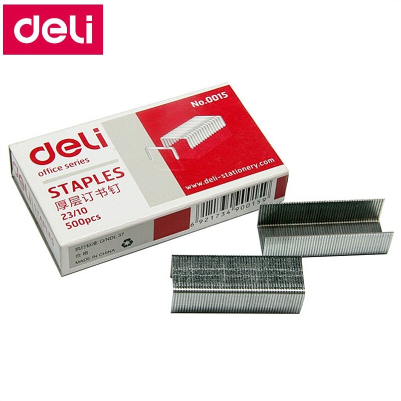 5000 Stks/partij Deli 0015 Zware Nietjes 23/10 Nietjes 12X10Mm Nietjes Breedte 12Mm Hoogte 10Mm Capaciteit 75 Pagina 'S 70G Papers