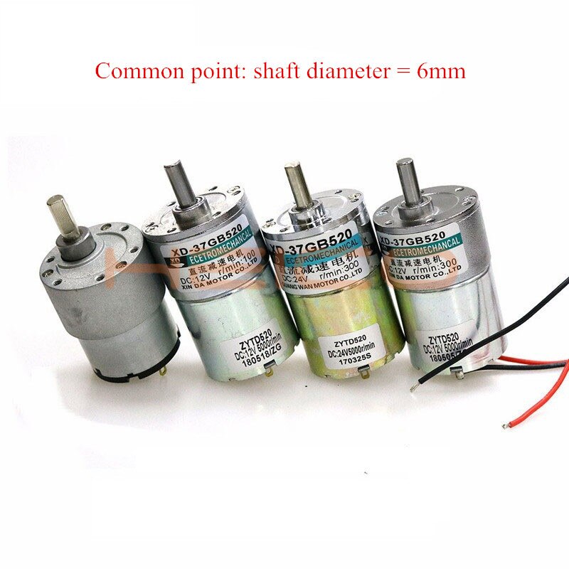 25/33/37 DC Geared Motor 9V/12V/24V High Torque Motor Smart Robot Car Accessories With Code Wheel Speed for RC Tank Car Model