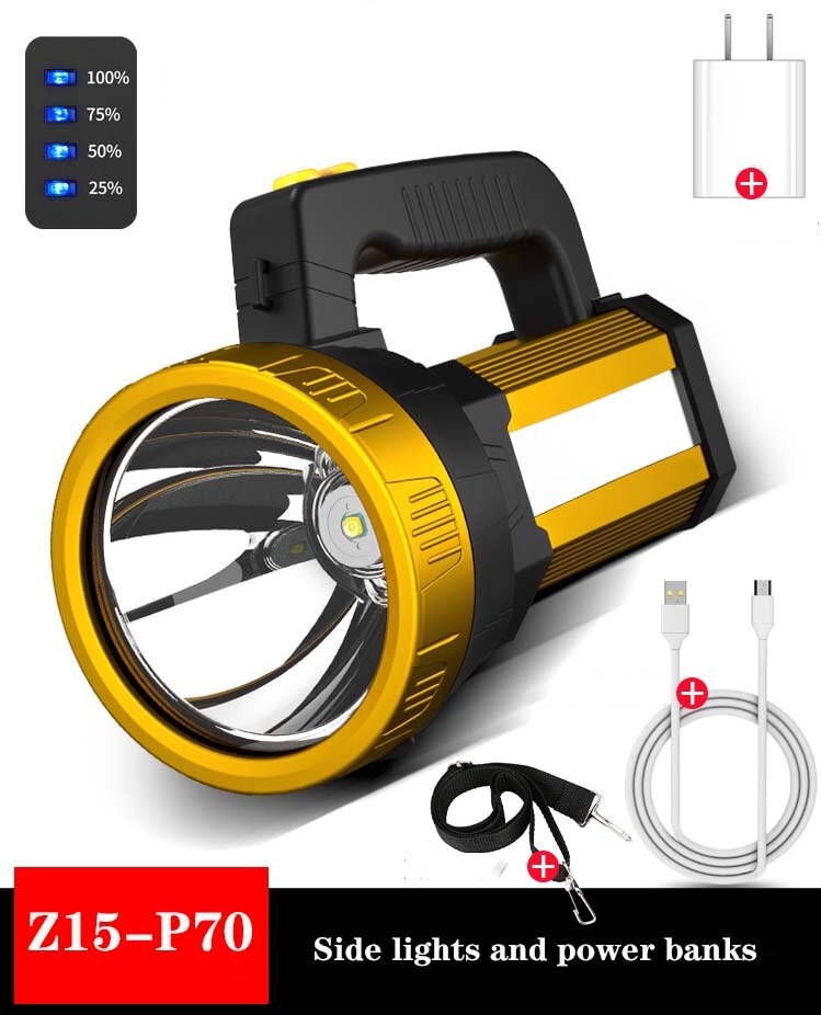 10W Flashlight Lantern Waterproof Rechargeable Camping light Battery LED Portable Lighting Fishing lamp USB 18650: Z15-P70