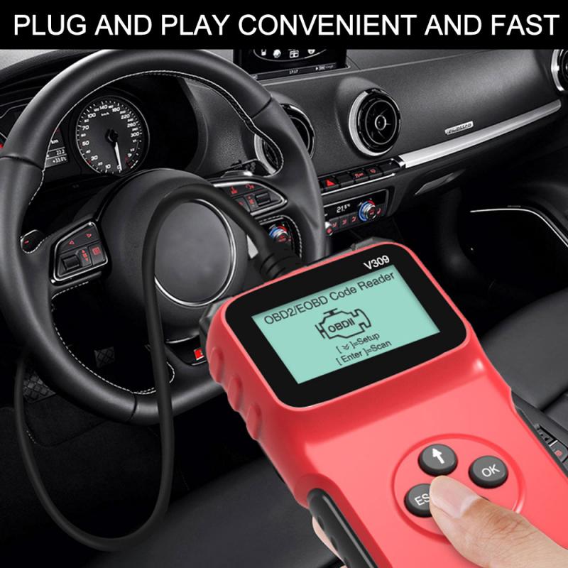 OBD Code Reader OBD2 Scanner Car Check Engine Fault Lcd Diagnostic Tool