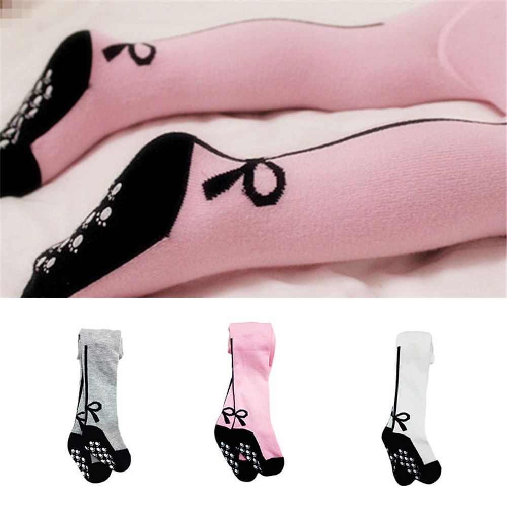 Boog Legging Mode Warme Sokken Meisjes Kousen Kinderen Panty Baby Anti-Slip Strakke Broek Baby Kleding