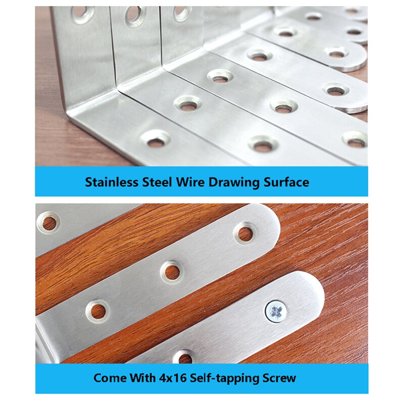 Stainless Steel Corner Brackets Joint Fastening Right Angle Code Corner Brace