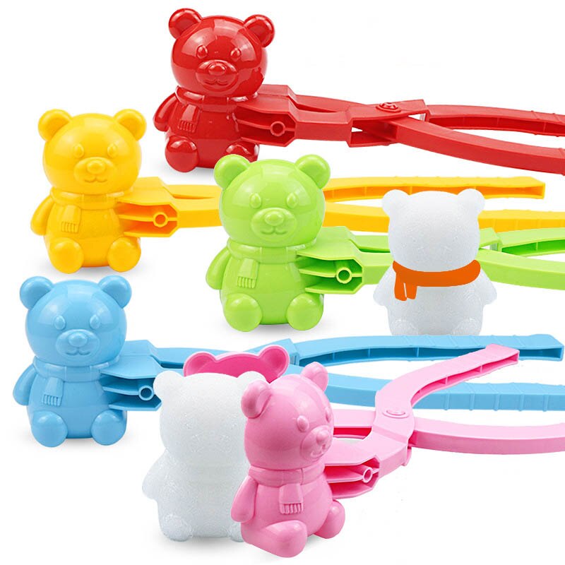 Snowball Maker Clip fai da te Cartoon orso a forma di neve giocattolo portatile da spiaggia all&#39;aperto ottimo regalo per bambini S55