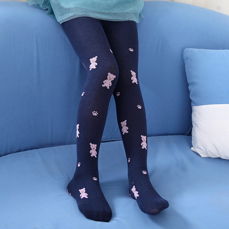 #39 för flickor höst vinter tecknade strumpor barn strumpbyxor flicka 1-9 år flickor strumpbyxor bomull björnkläder