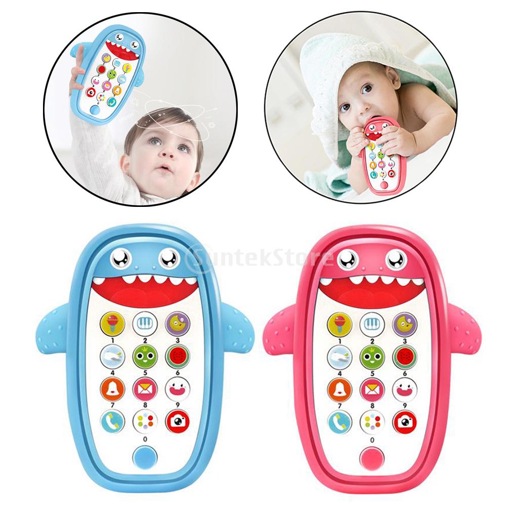 Infants Shark Music Mobile Phone Toys for Children Lights Music Play and Learn Electric Toys