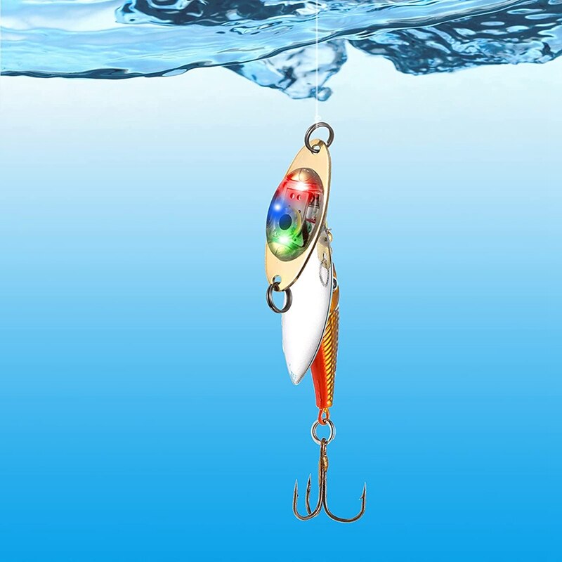 10 Pcs LED Fishing Lures Fishing Spoons Underwater Flasher Bass Halibut Flasher Trolling Deep Fishing Light