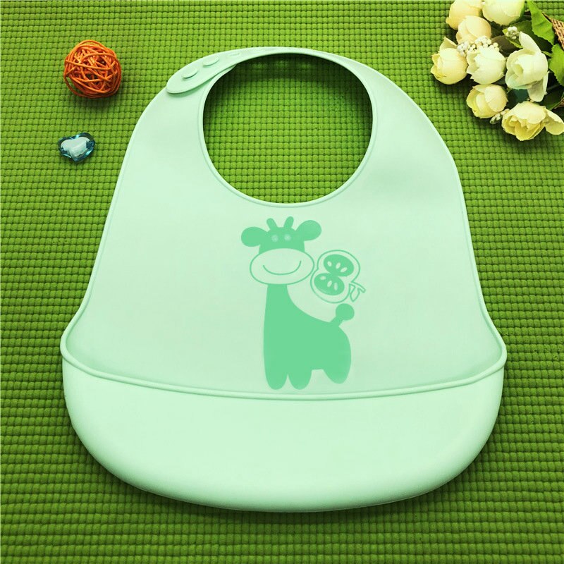 Waterdichte Siliconen Bib Doekjes Schone Comfortabele Zachte Baby Bod Met Pocket Voor Baby 'S en Peuters: Green Deer