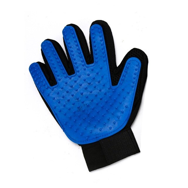 Haustier Katze Pflege Handschuh für Katzen Haar Kamm hecheln Haustier Deshedding Pinsel Handschuh für Ebene Hund Haustier Haar Handschuhe für katze Hund Pflege: Rechts Hand Blau